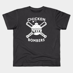 Chicken Bombers Logo_White Kids T-Shirt